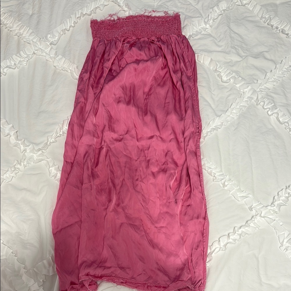 Aerie Pink Smocked Waist Maxi Skirt